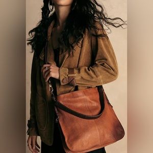 Free People We The Free Saratoga Leather Satchel, Distressed  NWOT